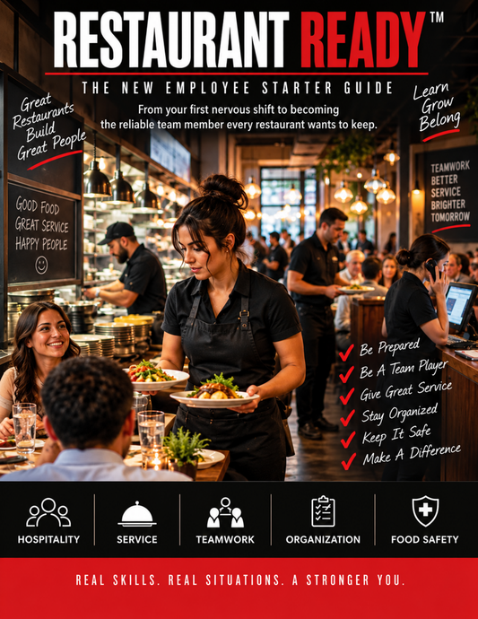 Restaurant Ready 57-page visual restaurant training workbook cover