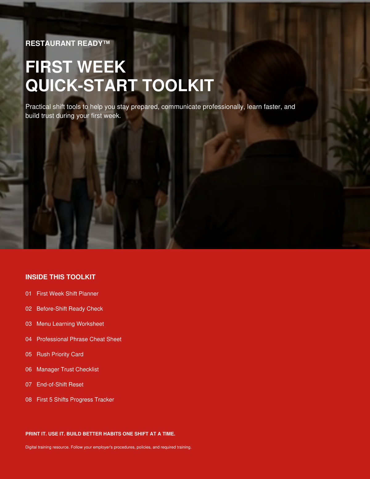 Restaurant Ready First Week Quick-Start Toolkit digital PDF cover